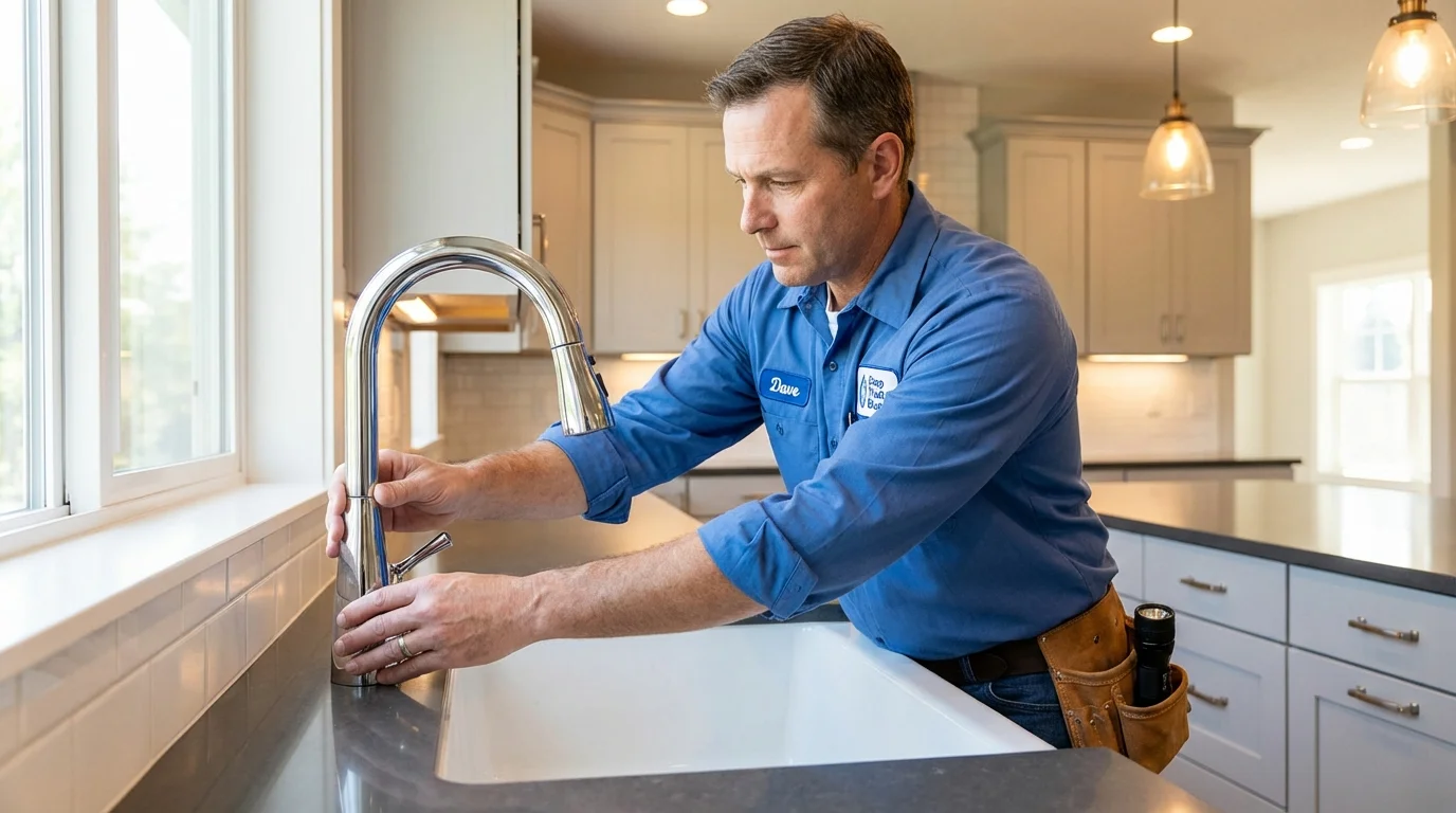 Kitchen faucet installation by Johns Plumbing LLC in Stow